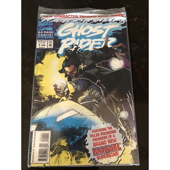 Marvel Ghost Rider Comic, No. #1 1993 Sealed with Trading Card Inside - Picture 1 of 2